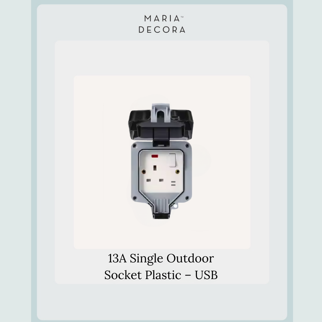 13A Single Outdoor Socket Plastic – USB