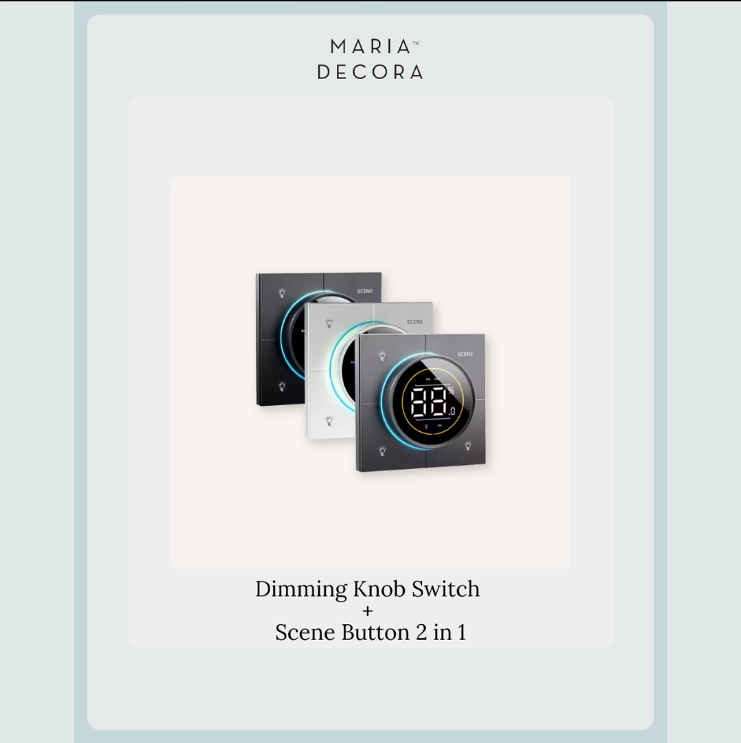 Smart dimming knob switch + scene button  2 in 1